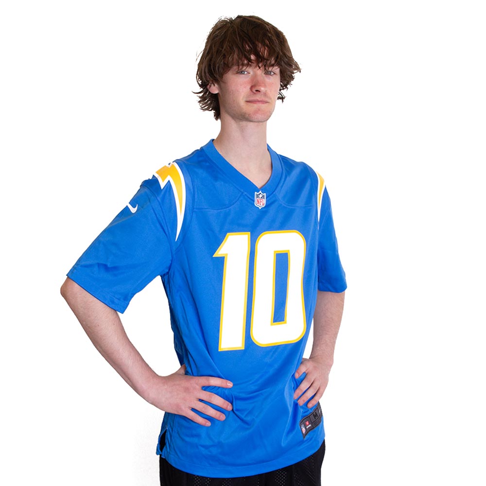 Student Athlete, Nike, Blue, Jerseys, Men, Unisex, Football, Game Day, Los Angeles, Chargers, #10, Justin Herbert, Replica, 839348